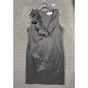 Willow Glenn Ruffle Party Fit & Flare Dress Womens Size 16 Black Sleeveless